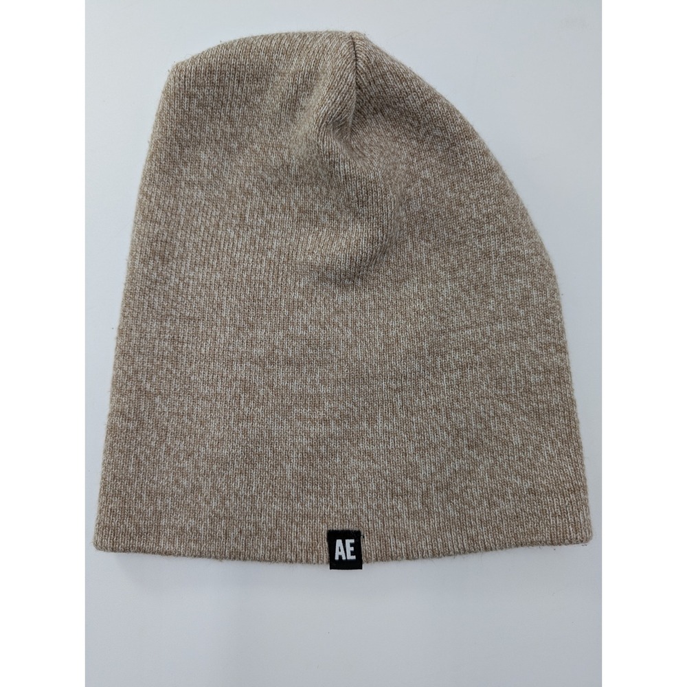 American Eagle Outfitters AE Knit Beanie Hat Tan One Size Slouchy Winter
